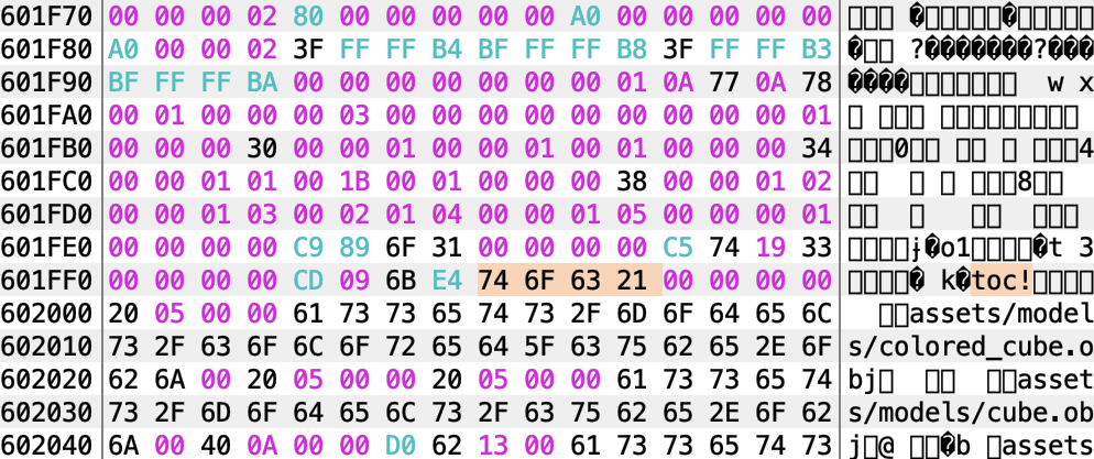 Siege pack file table of contents magic number in binary